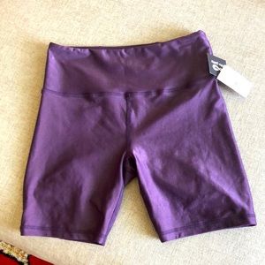 NWT Lola Getts✨Metallic Purple High Rise Biker Short